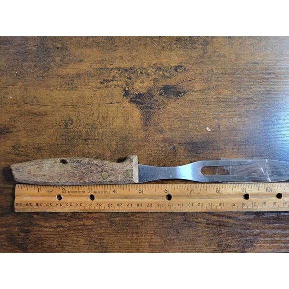 Vintage 2-Prong Serving Fork w/Wooden Handle - 10” Length - Picture 7 of 7